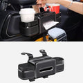 Multifunctional Car Seat Back Organizer with Drink Cup Holder, Makeup Mirror, Tissue Box& Hooks for Car Seat Back, New Upgrade Car Headrest Backseat Organizer Suitability for Wife, Girlfriend