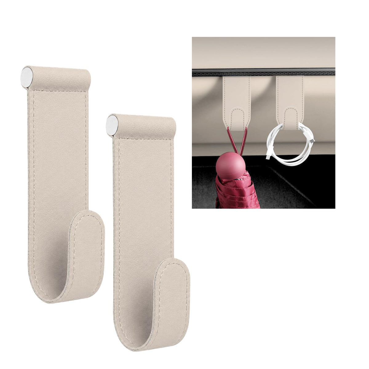 2 PCS Car Co-Pilot Glovebox Hooks, Vehicle Glovebox Storage Hanger Passenger Seat Hanging Hook, Anti-Scratch Auto Glove Box Hanger Interior Organizer for Handbags Purses Umbrellas (Black)