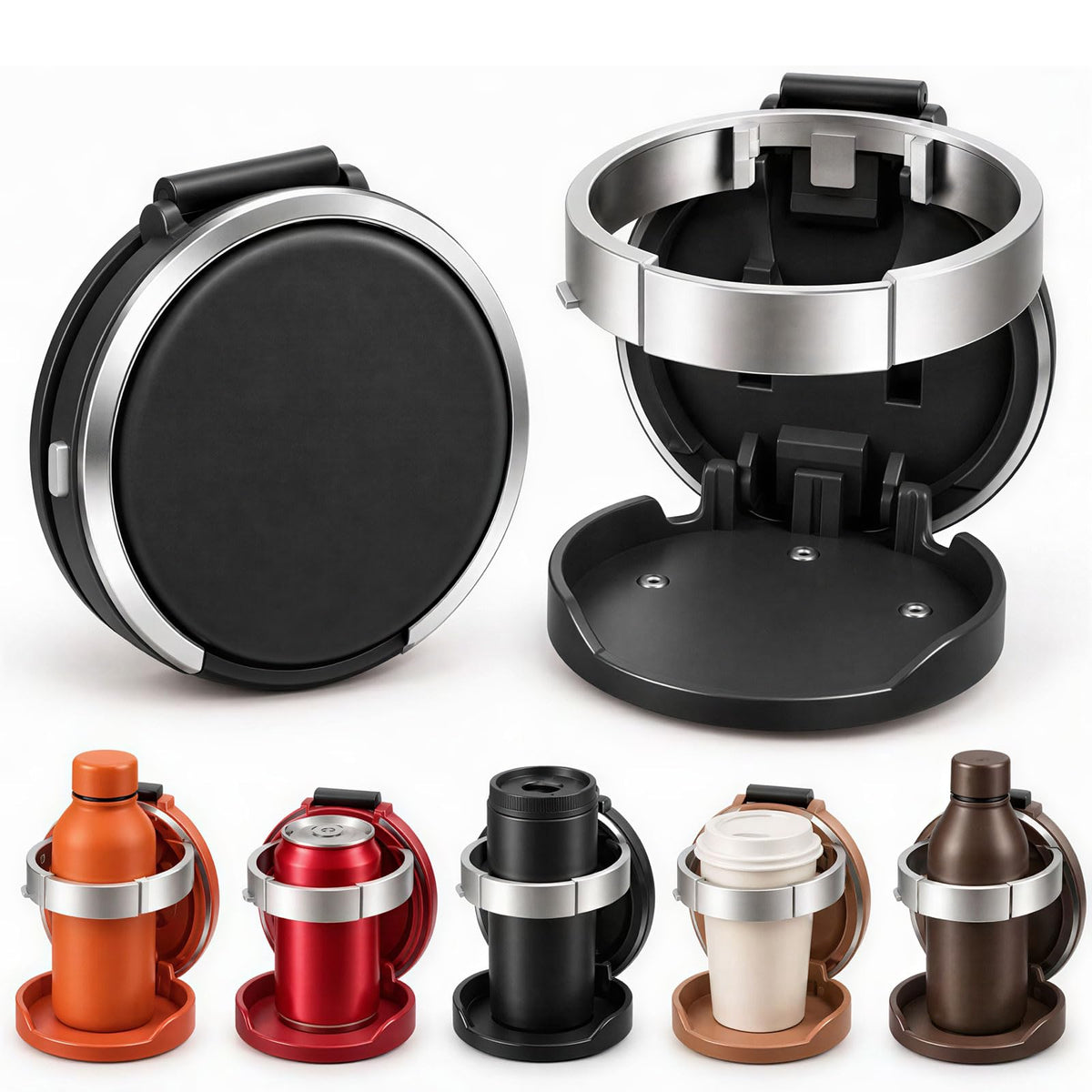 Universal Foldable Car Cup Holder with Hook Folding Automotive Door Storage