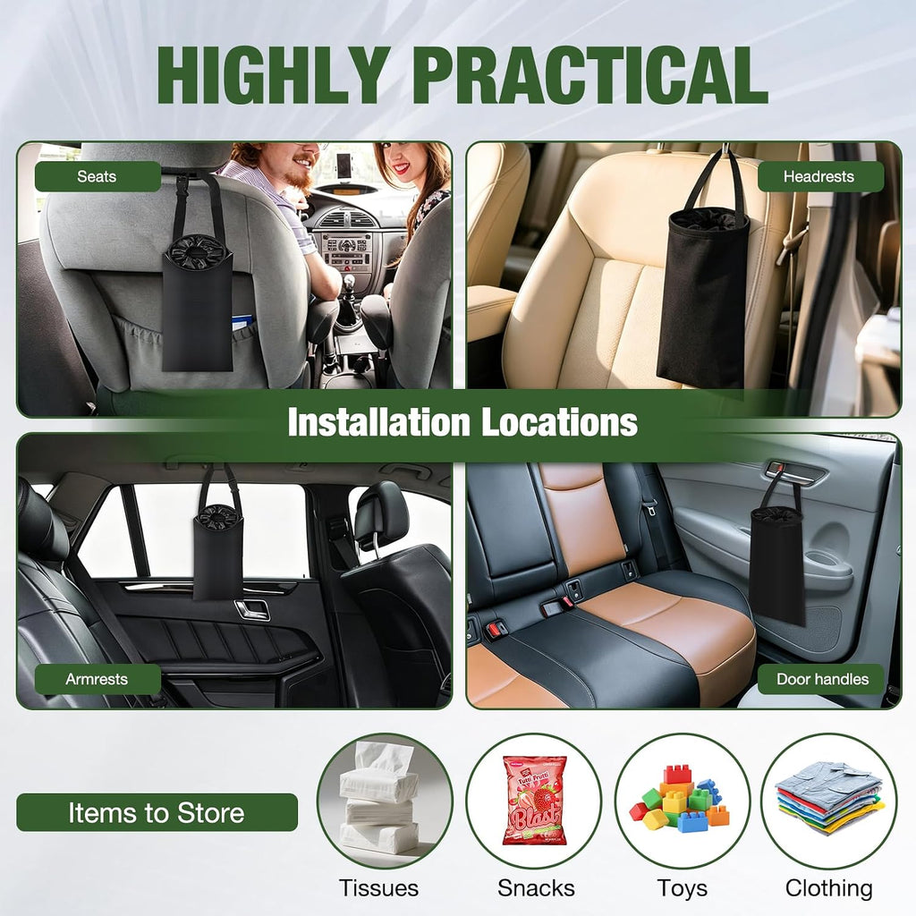 1 Pcs Car Trash Bag Hanging Large 14.2*7.9 in, Car Garbage Bag Oxford Cloth