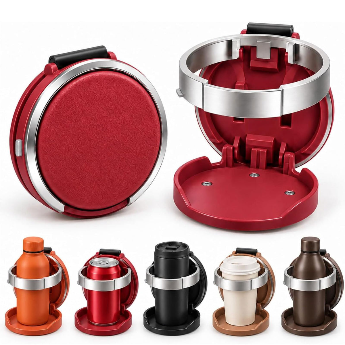 Universal Foldable Car Cup Holder with Hook Folding Automotive Door Storage