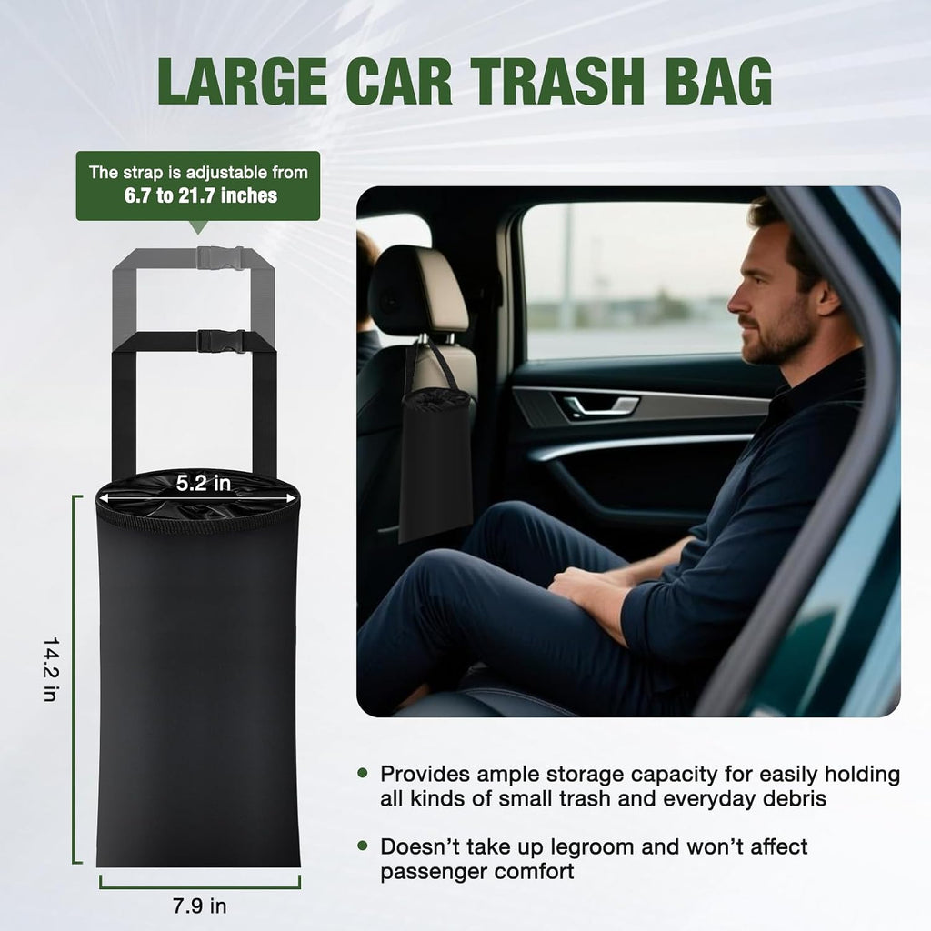 1 Pcs Car Trash Bag Hanging Large 14.2*7.9 in, Car Garbage Bag Oxford Cloth