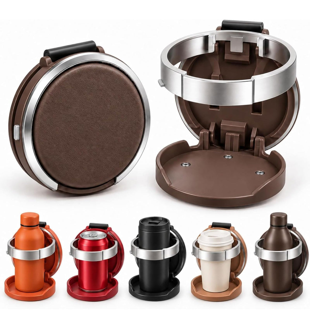 Universal Foldable Car Cup Holder with Hook Folding Automotive Door Storage