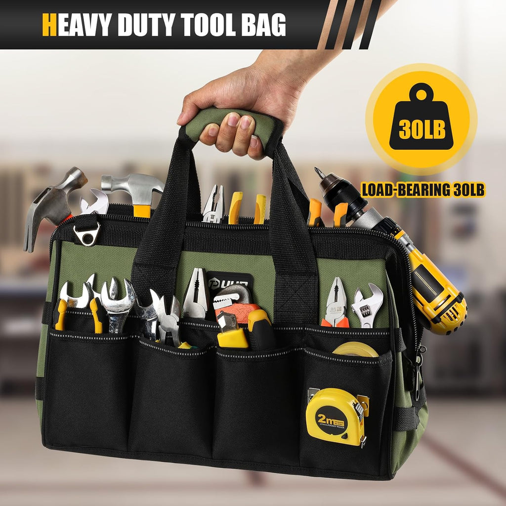 UUP Heavy Duty Tool Bag 15Inch, 16-Pocket Portable Empty Tool Box Organizer
