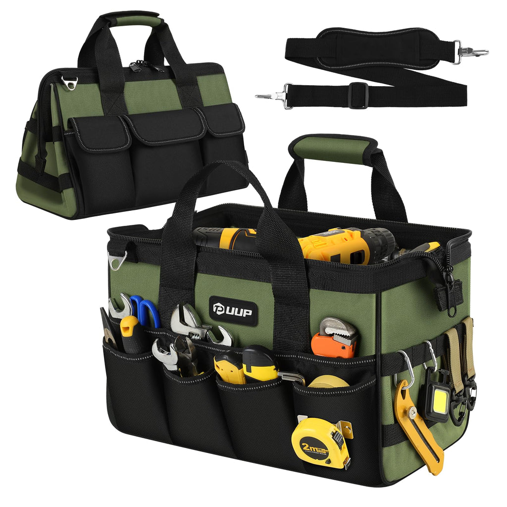UUP Heavy Duty Tool Bag 15Inch, 16-Pocket Portable Empty Tool Box Organizer
