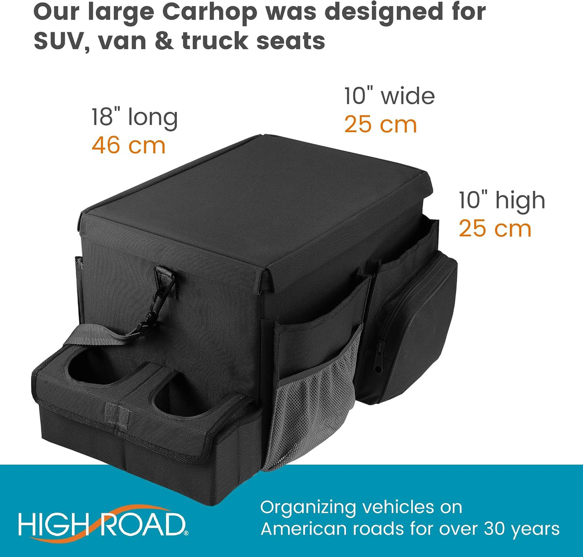 High Road Car Front Seat Storage Organizer - Passenger Seat Desk for Laptop